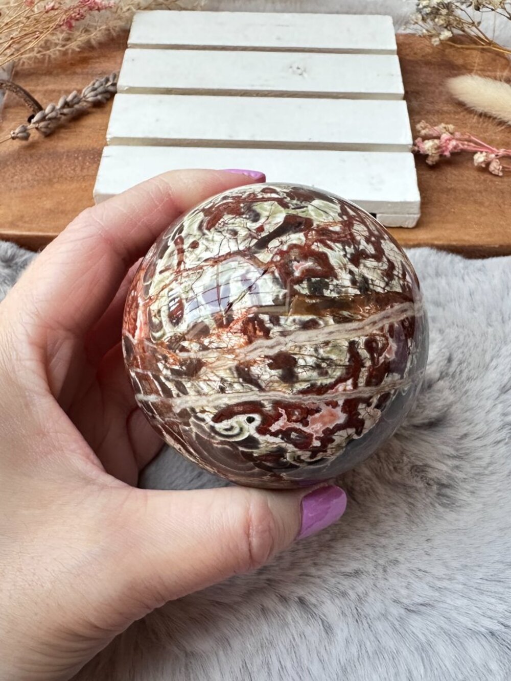 Gorgeous Money Agate Sphere (B72)